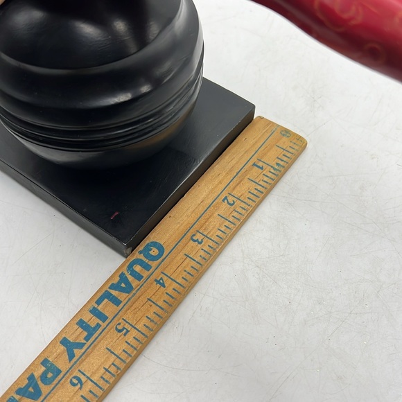 Vintage Japanese Yoga Soccer Woman Red Black Decor Figurine Statue - Picture 16 of 16